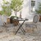 Merrick Lane Mael Set of Two Stacking Thonet Bistro Style Chair with Textilene Seat and Bamboo Finished Metal Frame for Indoor/Outdoor Use